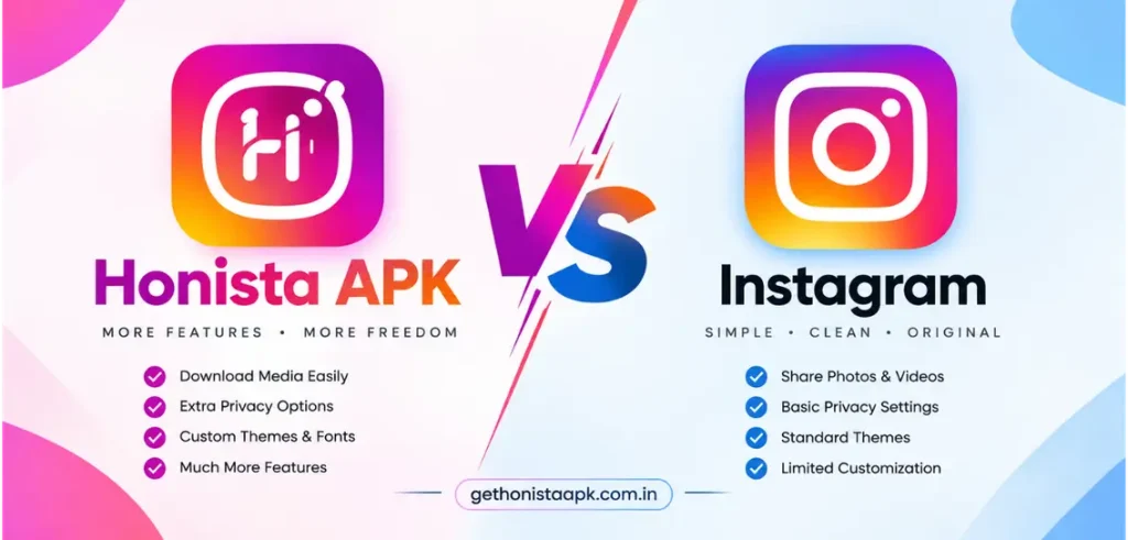 honista apk vs instagram custom banner